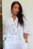 Ole Bubble Cotton Bandana Laurie Blouse White